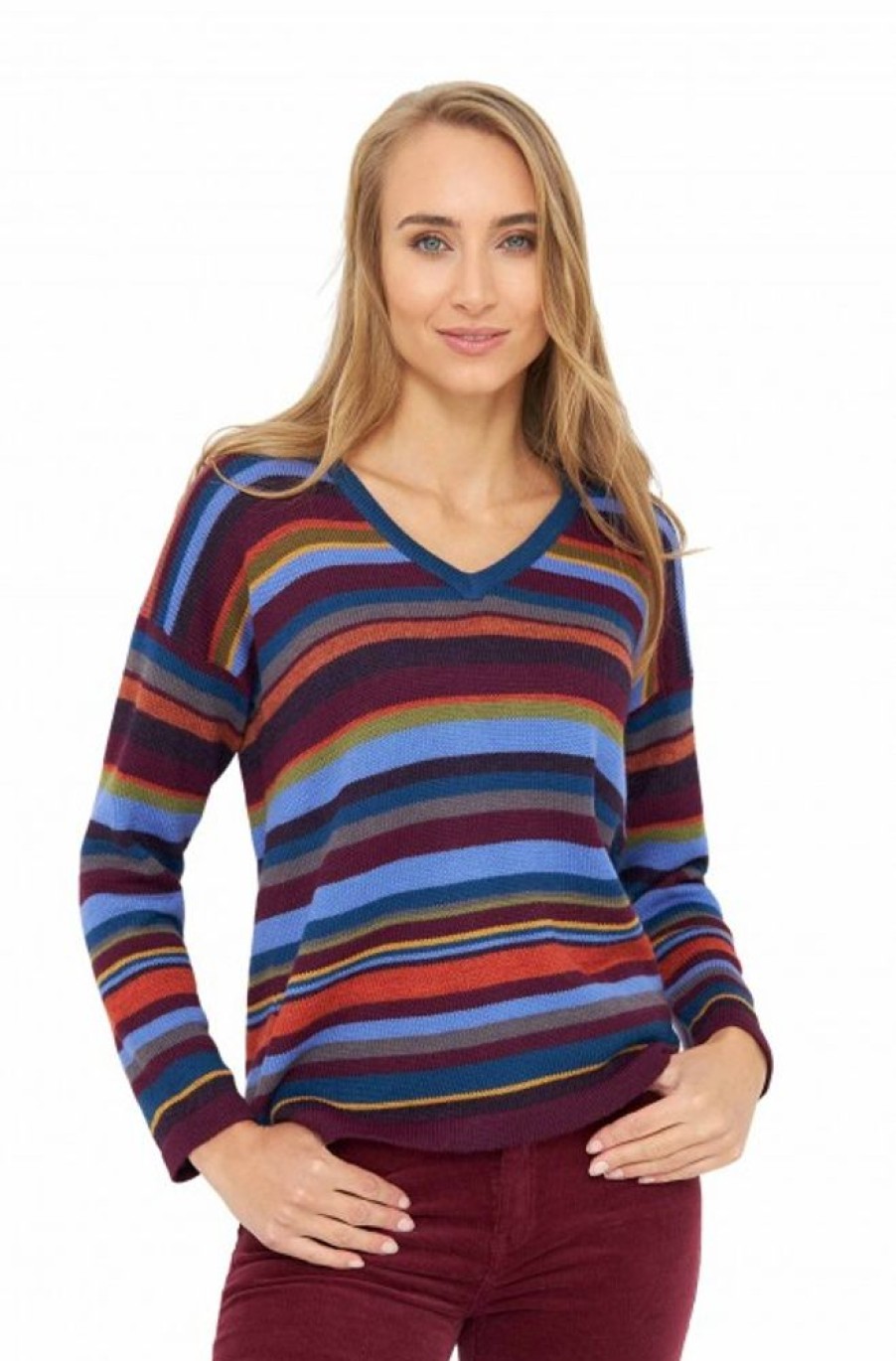 Damen APU KUNTUR | Alpaka Pullover Arco Iris Aus 100% Baby Alpaka