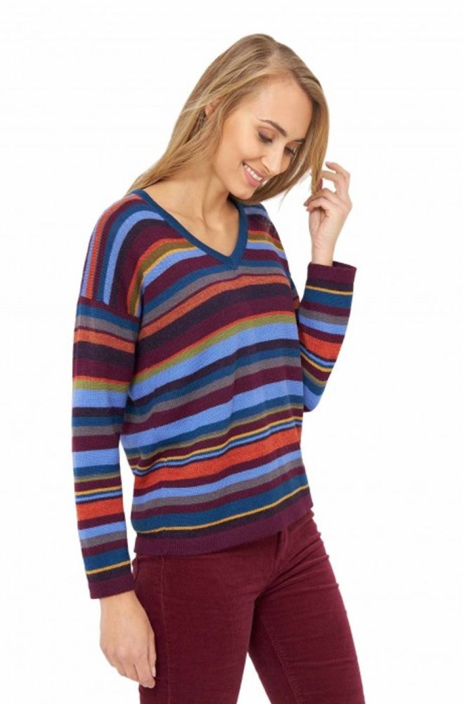 Damen APU KUNTUR | Alpaka Pullover Arco Iris Aus 100% Baby Alpaka