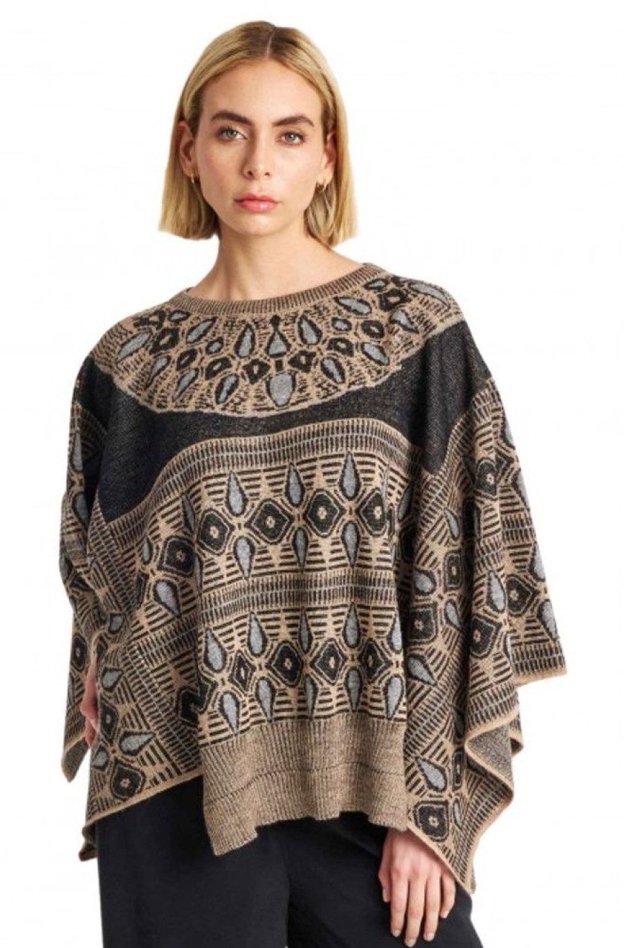 Damen KUNA | Alpaka Poncho Wide Aus 100% Baby Alpaka