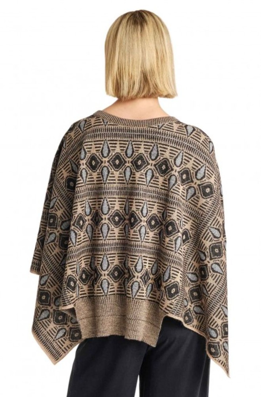 Damen KUNA | Alpaka Poncho Wide Aus 100% Baby Alpaka