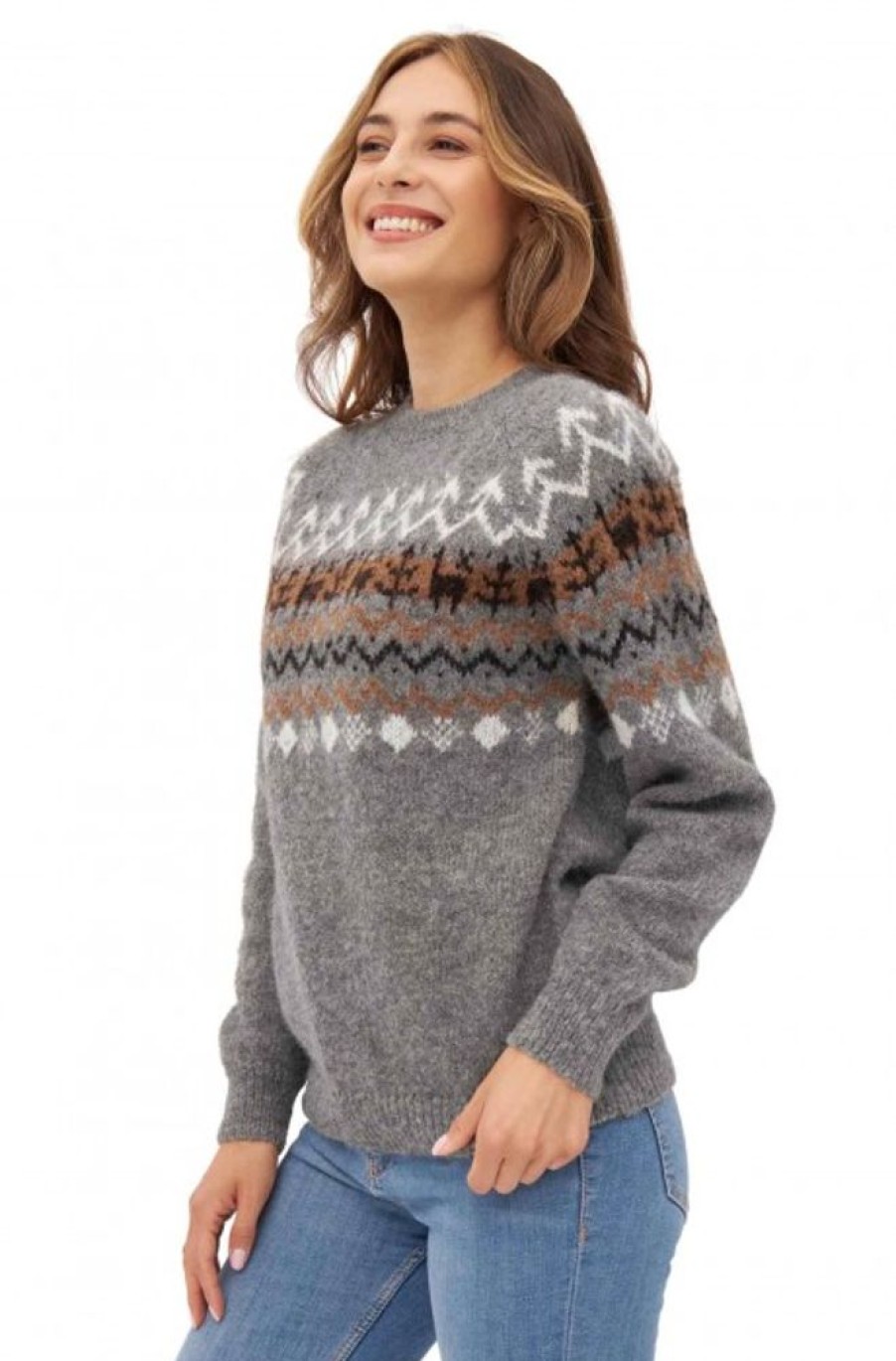 Damen APU KUNTUR | Alpaka Damen Pullover Natura Aus Ungefarbtem Alpaka