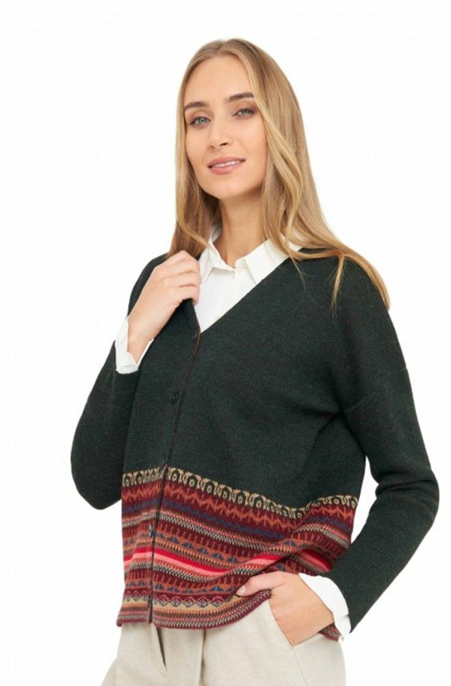 Damen APU KUNTUR | Alpaka Strickjacke Colores De Luna Aus 100% Baby Alpaka