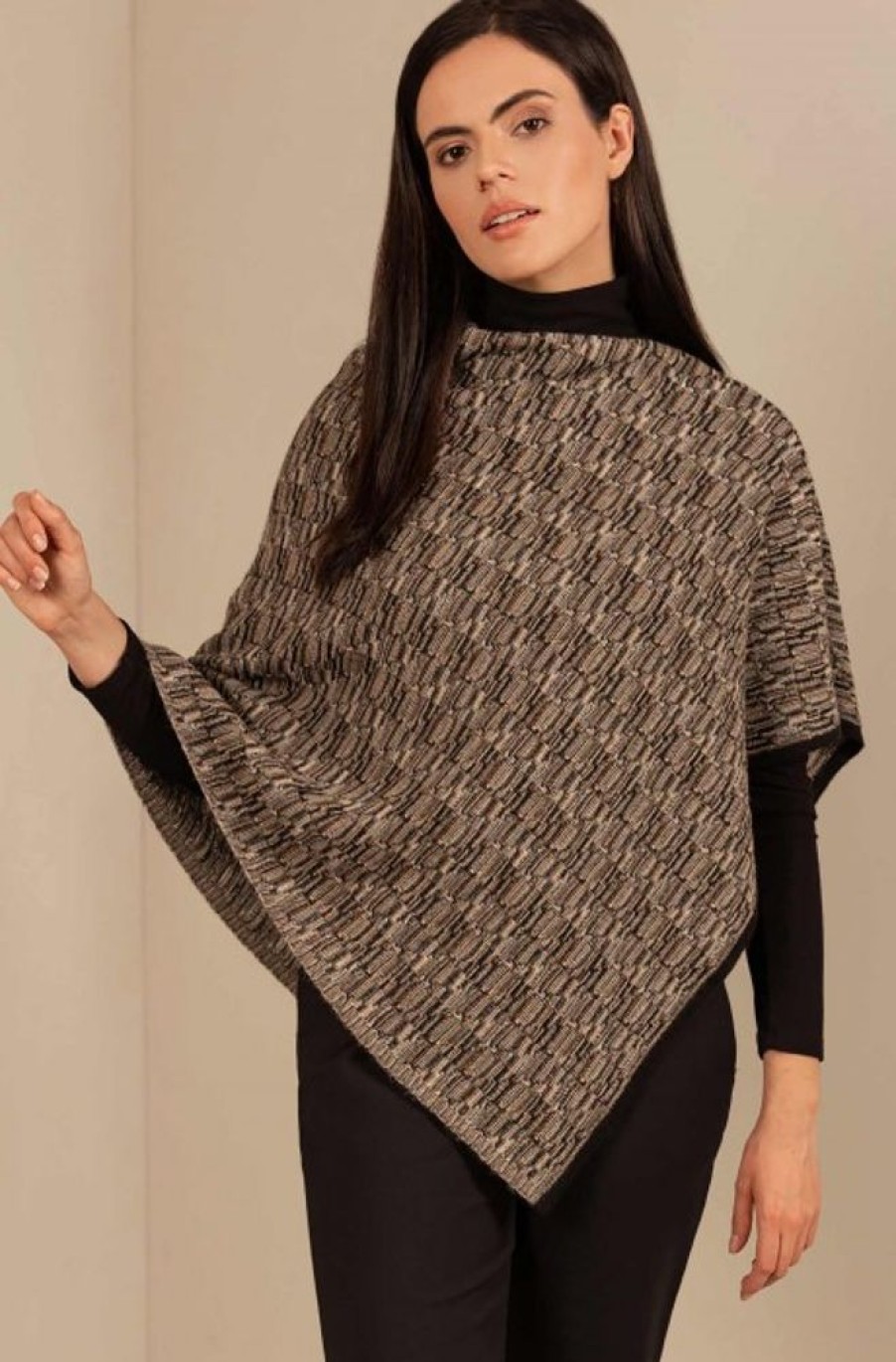 Damen KUNA | Alpaka Poncho Ucrania Aus 100% Baby Alpaka