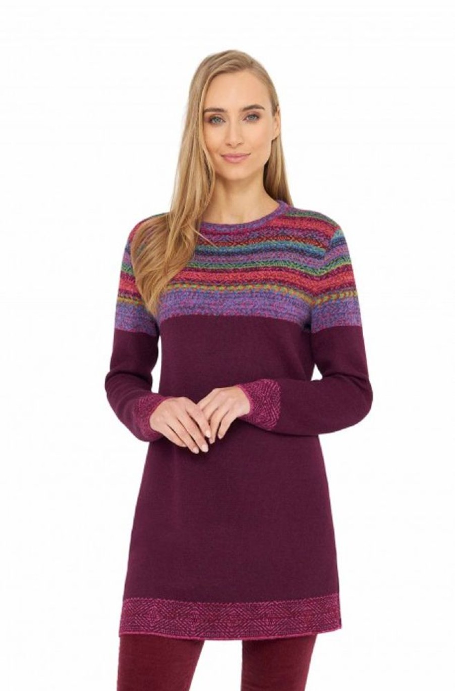 Damen APU KUNTUR | Alpaka Tunika Pullover Haley Aus 100% Baby Alpaka