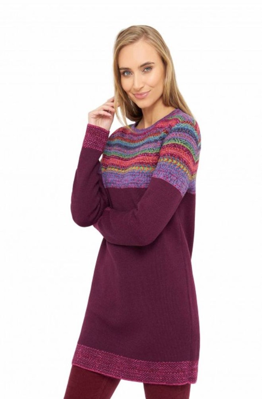 Damen APU KUNTUR | Alpaka Tunika Pullover Haley Aus 100% Baby Alpaka