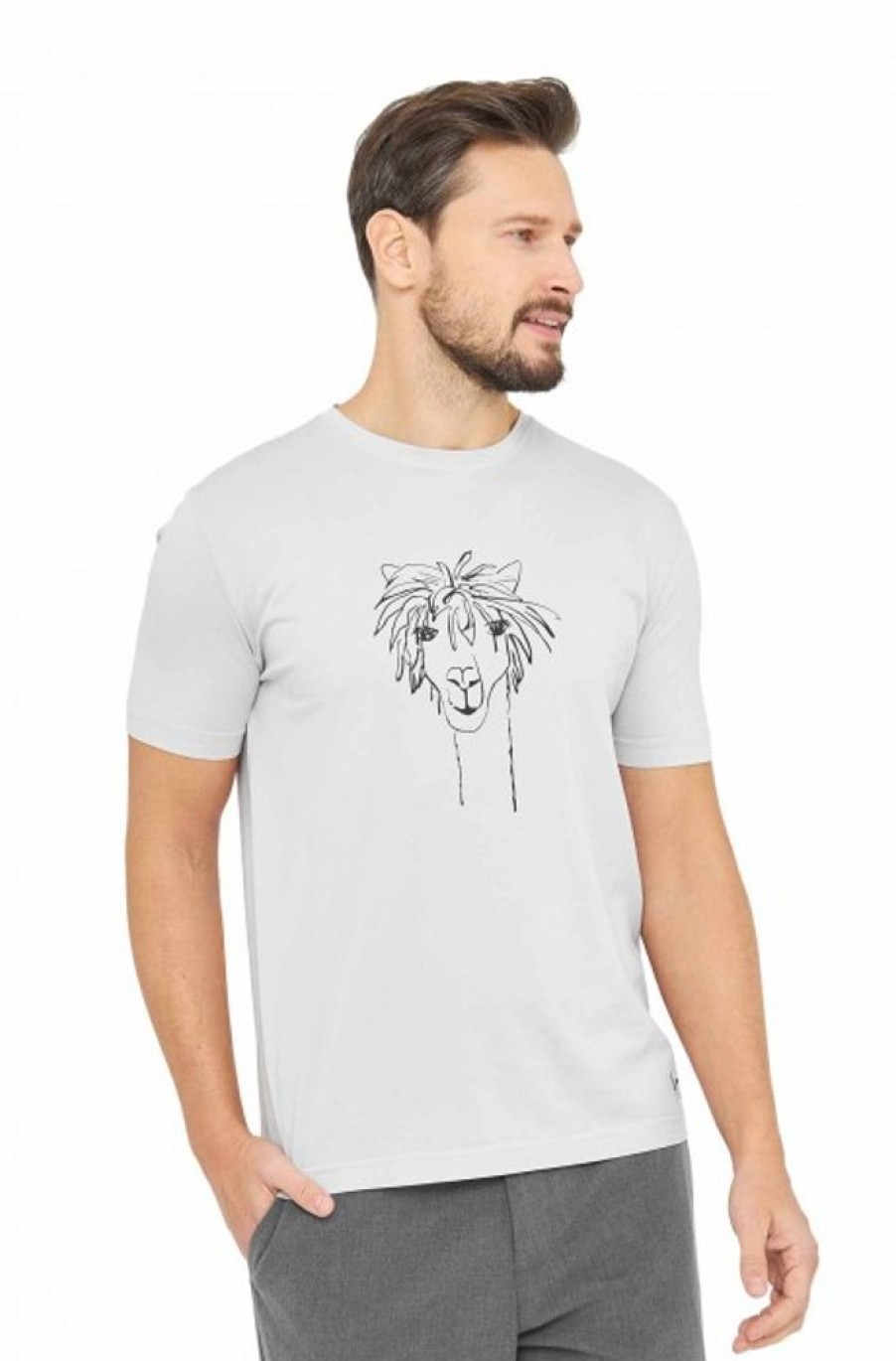 Herren APU KUNTUR | Herren T-Shirt Rassi Mit Alpaka-Motiv Aus 100% Bio-Pima-Baumwolle