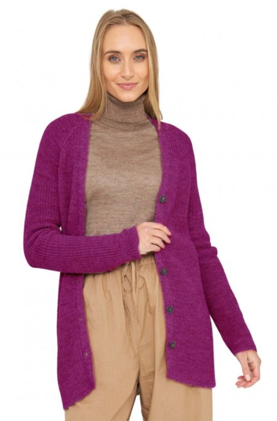 Damen APU KUNTUR | Alpaka Strickjacke Carice Aus Alpaka-Merino-Mix