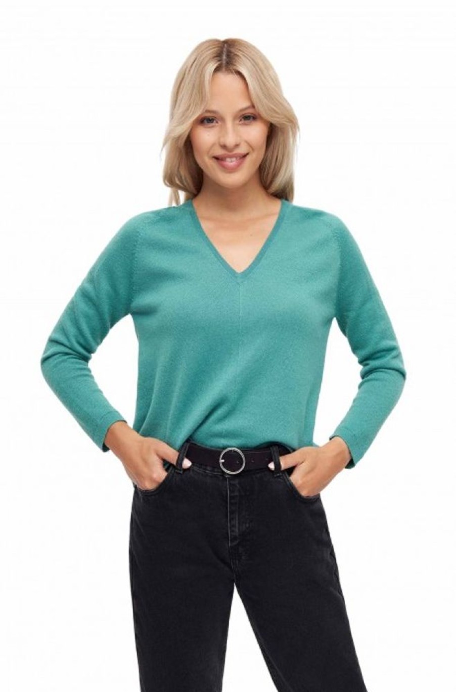 Damen APU KUNTUR | Alpaka V-Neck Pullover Anna Aus 100% Baby Alpaka