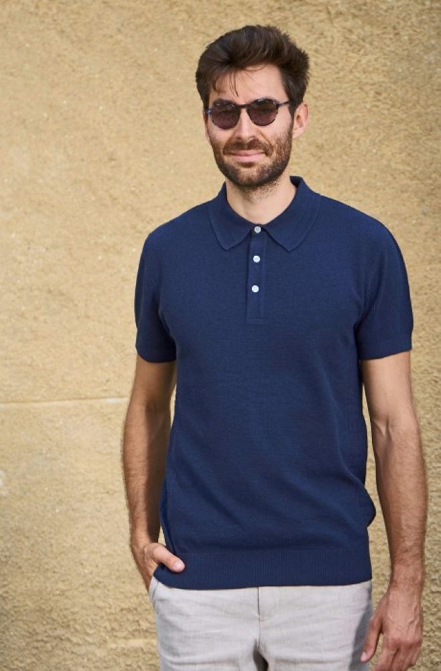 Herren APU KUNTUR | Polo Shirt Simron Aus Royal Alpaka-Baumwoll-Mix