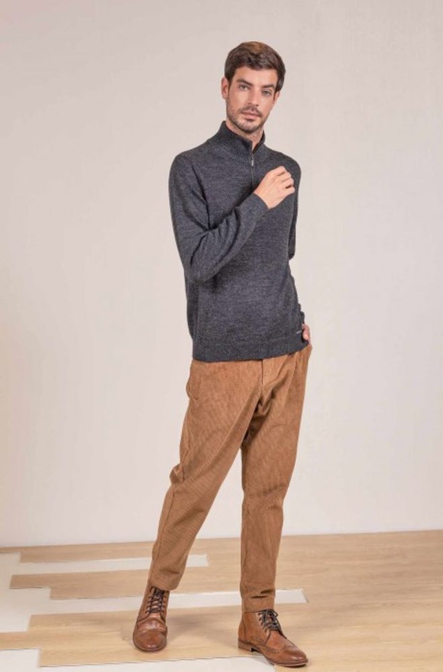 Herren KUNA Essentials | Alpaka Herren Strick Pullover Albert Kuna Essentials