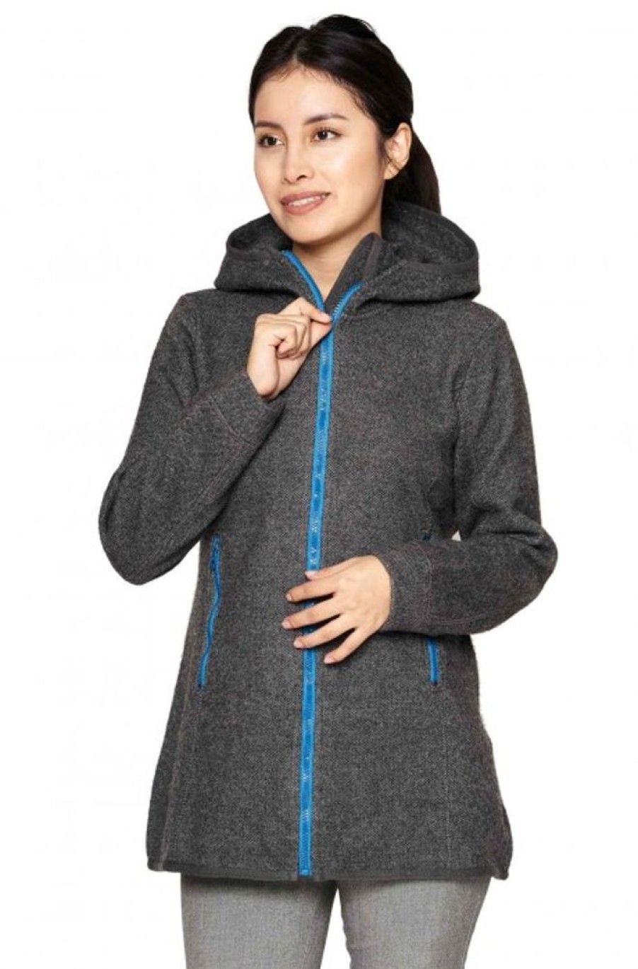 Damen APU KUNTUR | Alpaka Kapuzenjacke Alpaca Sport Aus Alpaka-Woll-Mix