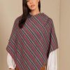 Damen KUNA | Alpaka Poncho Uneven Aus 100% Baby Alpaka