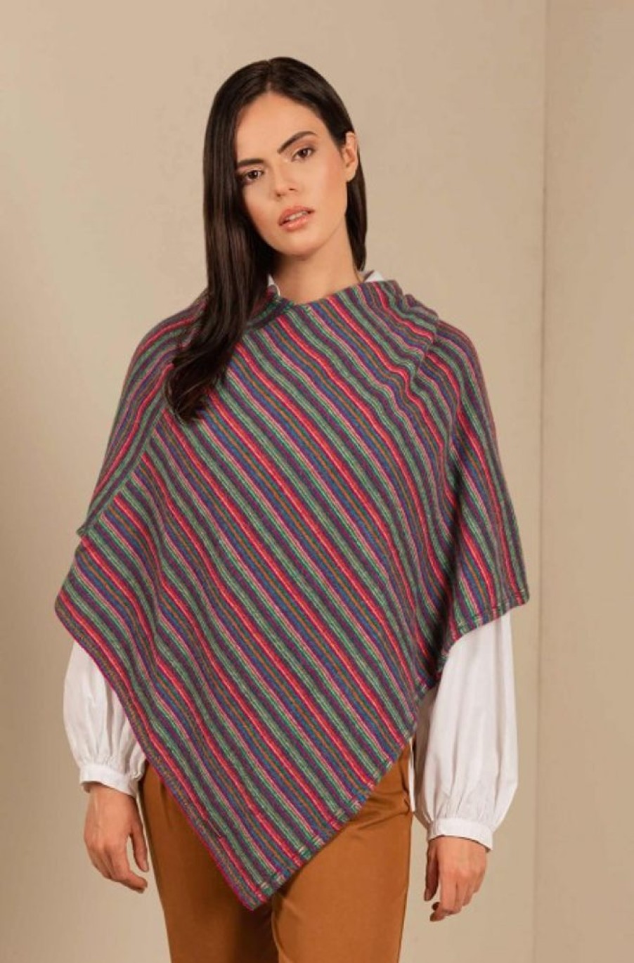 Damen KUNA | Alpaka Poncho Uneven Aus 100% Baby Alpaka