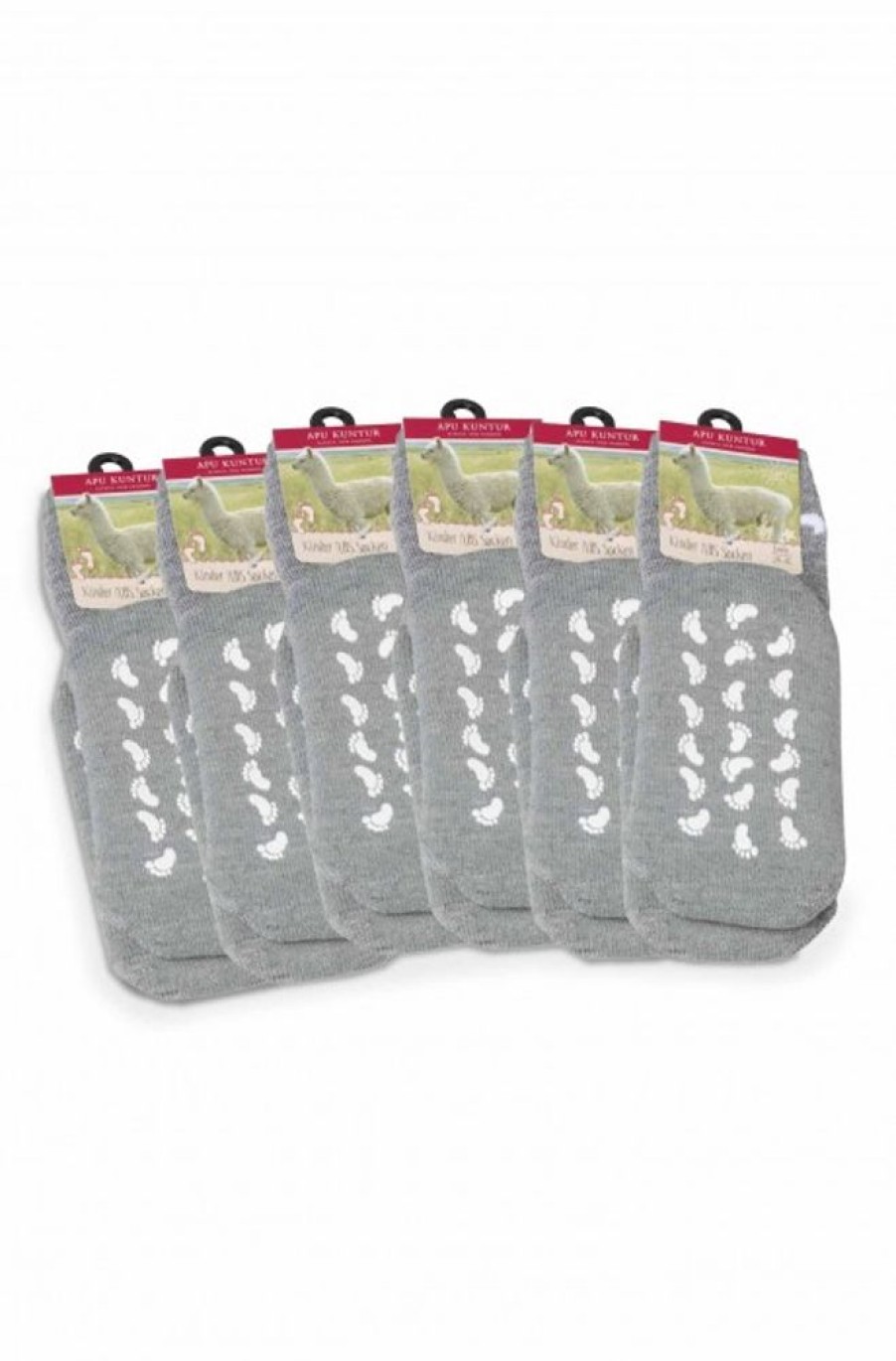 Socken APU KUNTUR | Alpaka Socken Kinder Abs 6Er Pack (Gr. 30-35) Aus Alpaka-Wolle-Mix