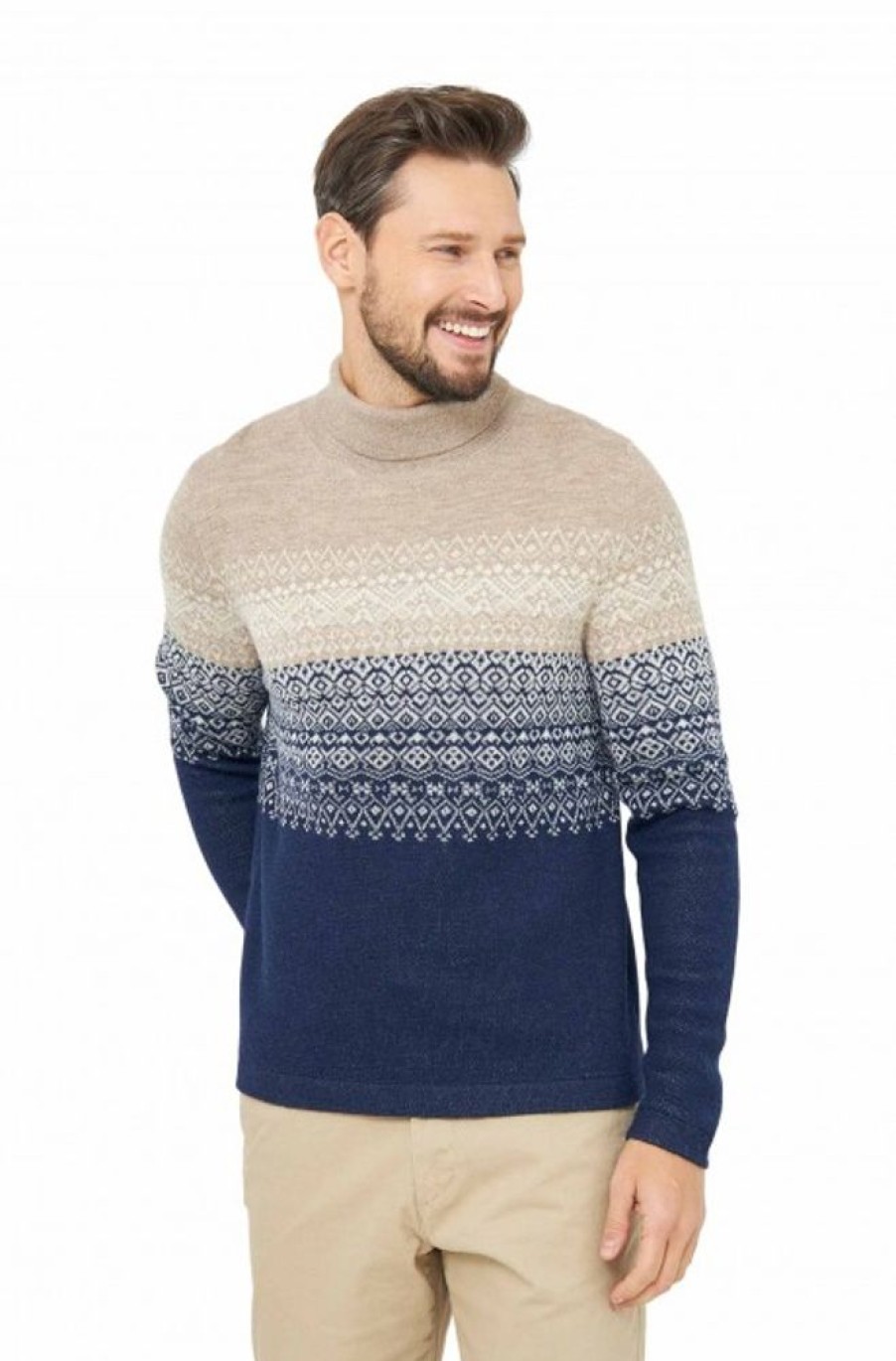 Herren APU KUNTUR | Alpaka Rollkragen Pullover Carlos Aus 100% Baby Alpaka