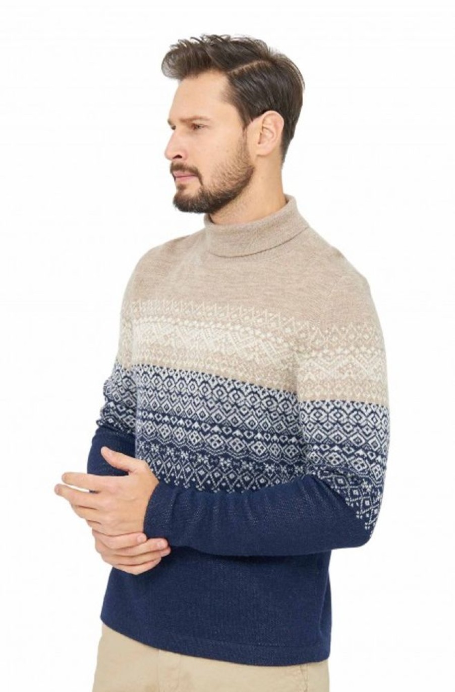 Herren APU KUNTUR | Alpaka Rollkragen Pullover Carlos Aus 100% Baby Alpaka